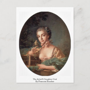 Carte Postale La Fille De L'Artiste Oval De François Boucher