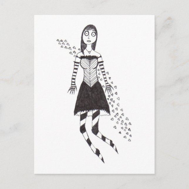 Carte Postale La fille Déplaisante du coeur (Devant)