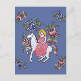 Carte Postale La fille et la licorne