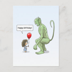 Carte Postale La Fille et le Grand Gobelin Vert