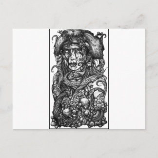 Carte Postale La fille pirate Zombie