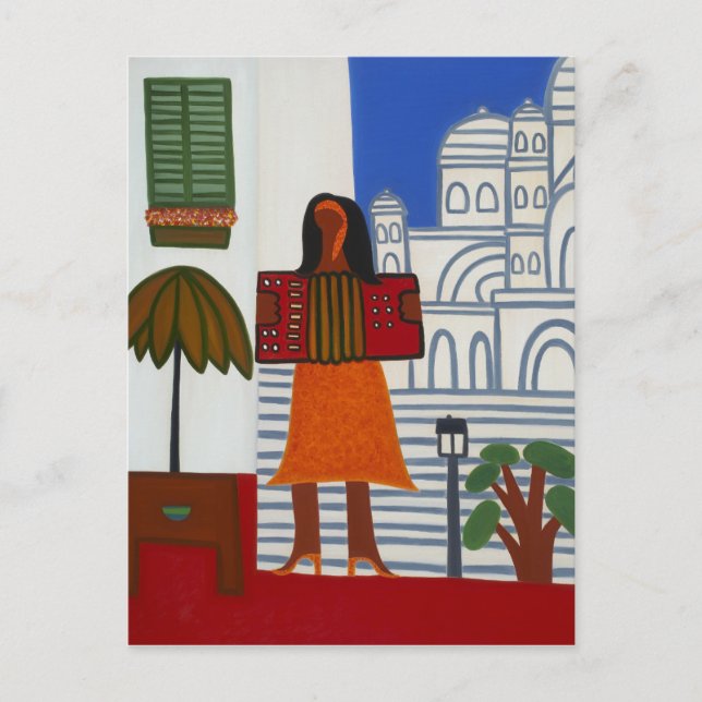 Carte Postale La fille tzigane devant le Sacre Coeur 2006 (Devant)