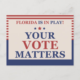 Carte Postale La Floride Est En Jeu Votre Vote Matters GOTV Vote