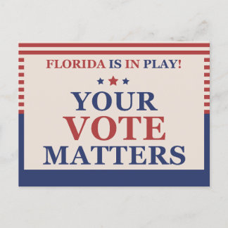 Carte Postale La Floride Est En Jeu Votre Vote Matters GOTV Vote