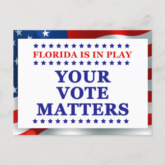 Carte Postale La Floride Est En Jeu Votre Vote Matters GOTV Vote