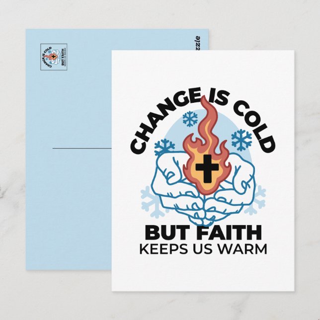 Carte Postale La foi nous réchauffe - L'application des oeuvres  (Devant / Derrière)