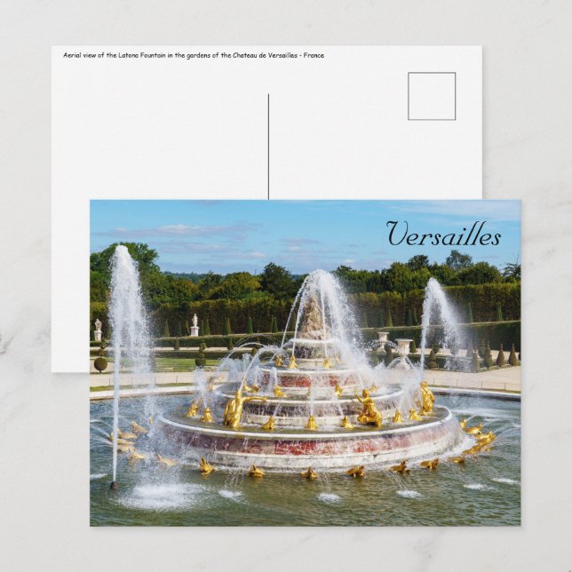 Carte Postale La fontaine de Latone dans les jardins de Versaill (Devant / Derrière)