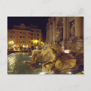 Carte Postale La Fontaine de Trevi Rome la nuit