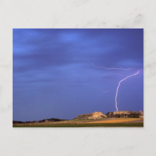 Carte Postale La foudre frappe les buttes près de Scottsbluff