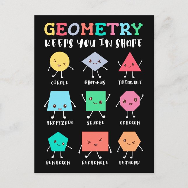 Carte Postale La géométrie vous maintient en forme - Humour math (Devant)