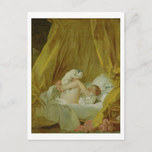 Carte Postale 'La Gimblette', Girl with a Dog, c.1770 (huile sur