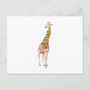 Carte Postale La girafe dans une écharpe