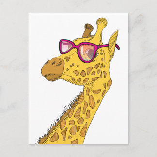 Carte Postale La girafe Hipster