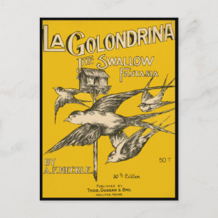 Carte Postale La Golondrina Swallow Fantasia - Musique Vintage