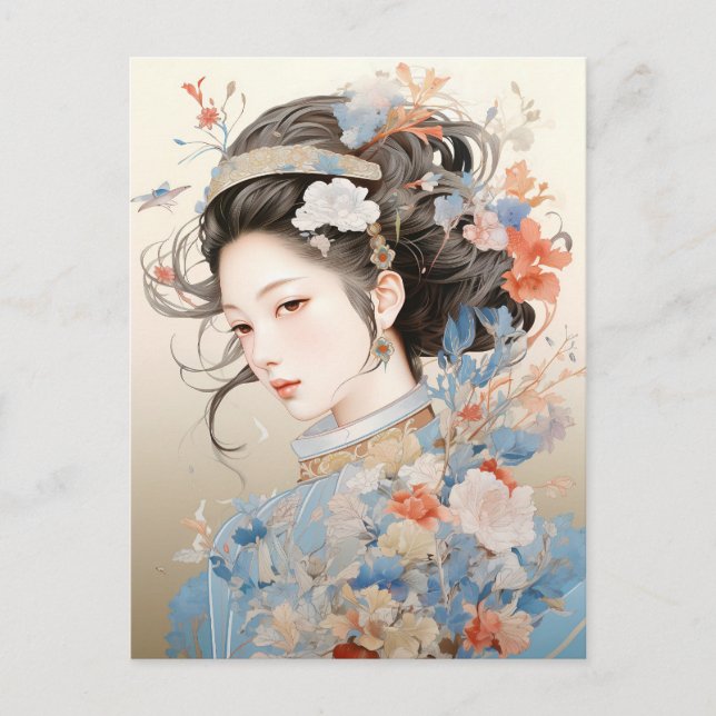 Carte Postale La grâce des femmes chinoises traditionnelles (Devant)