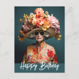 Carte Postale La Grande Dame Flower Casquette