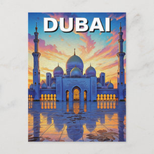 Carte Postale La Grande Mosquée de Dubaï Coucher de soleil des E