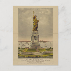 Carte Postale La Grande Statue de Bartholdi par Ives 1885