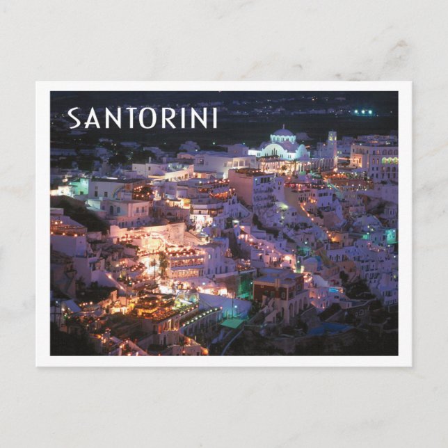 Carte Postale La Grèce de Santorin en Nuit (Devant)