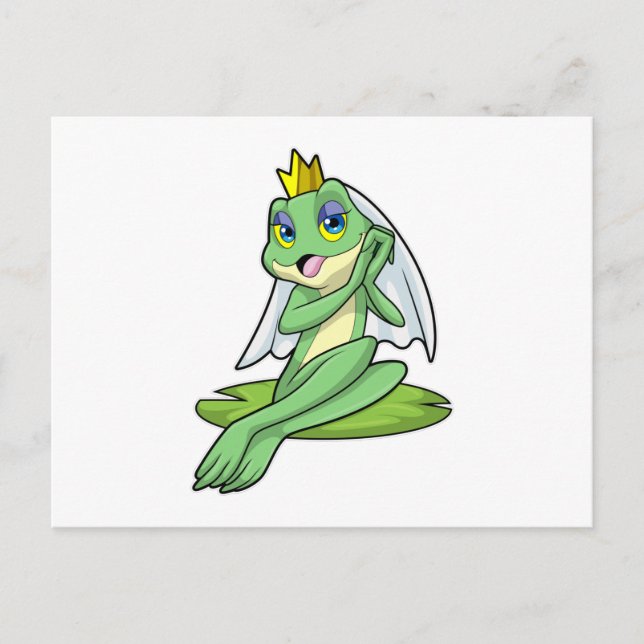 Carte Postale La grenouille comme mariée au Mariage avec la Cour (Devant)