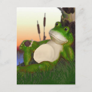 Carte Postale La grenouille et l'escargot