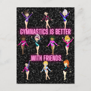 Carte Postale La Gymnastique Est Mieux Avec Les Amis Dark Sparkl