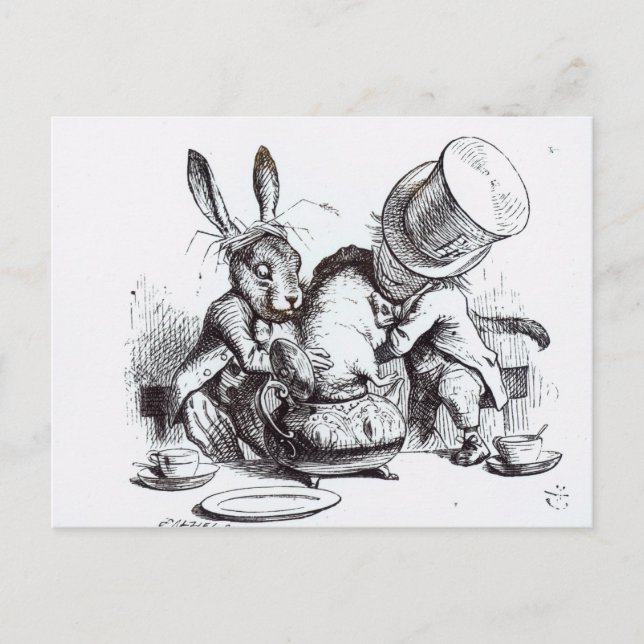 Carte Postale La haine des fous et le lièvre de mars (Devant)