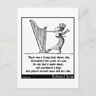 Carte Postale La Jeune Dame d'Edward Lear dont le menton Limeric