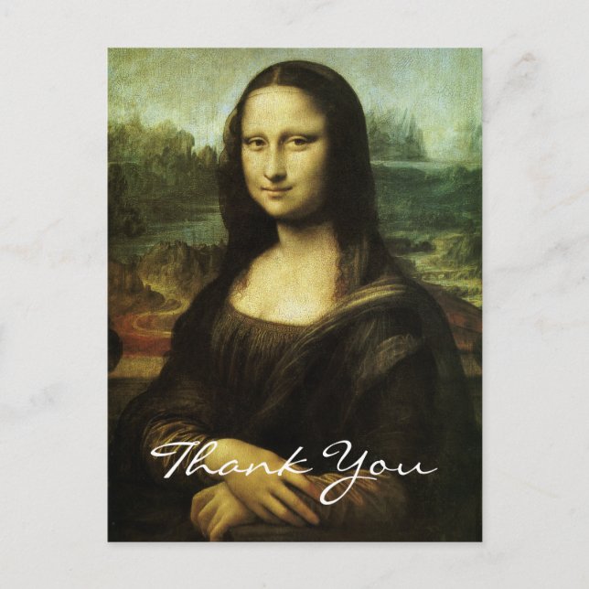 Carte Postale La Joconde de Léonard de Vinci Merci (Devant)