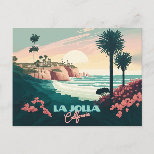 Carte Postale La Jolla Cove San Diego California Retro (Devant)