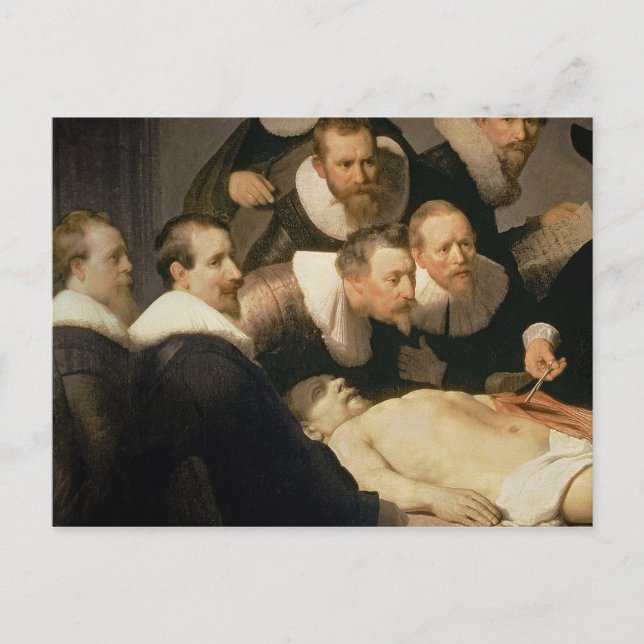 Carte Postale La leçon d'anatomie de Dr. Nicolaes Tulp, 1632 (Devant)