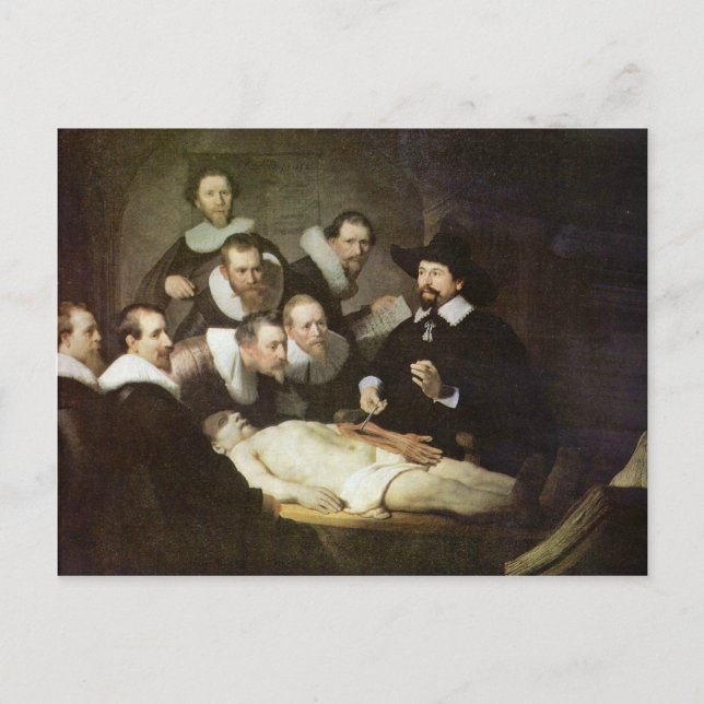 Carte Postale La Leçon D'Anatomie Du Dr Nicolaes Tulp. (Devant)