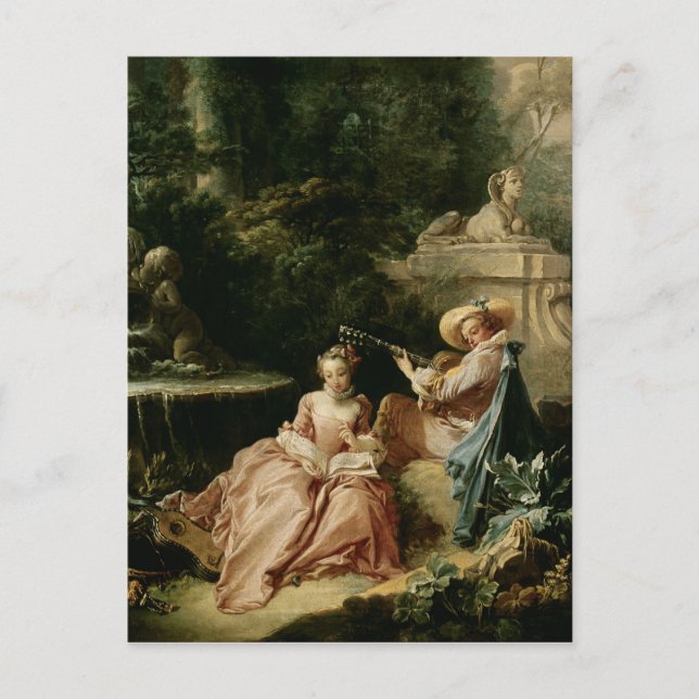 Carte Postale La leçon de musique, 1749 (Devant)