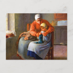 Carte Postale La leçon de tricot artistique de Jean-François Mil