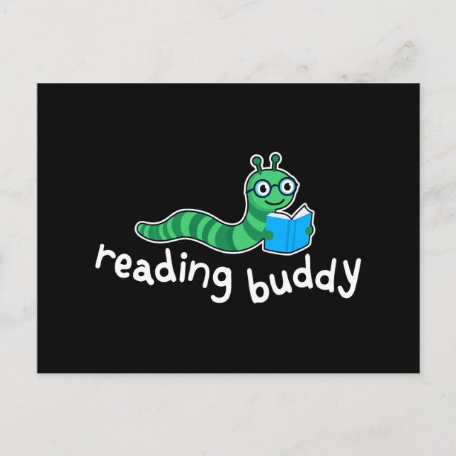 Carte Postale La lecture de boudddy Cute livre avec livre (Devant)