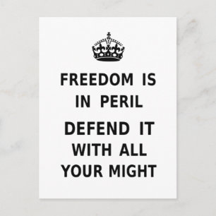 Carte Postale La Liberté Est En Danger. Défendre Avec Tout Ce Qu