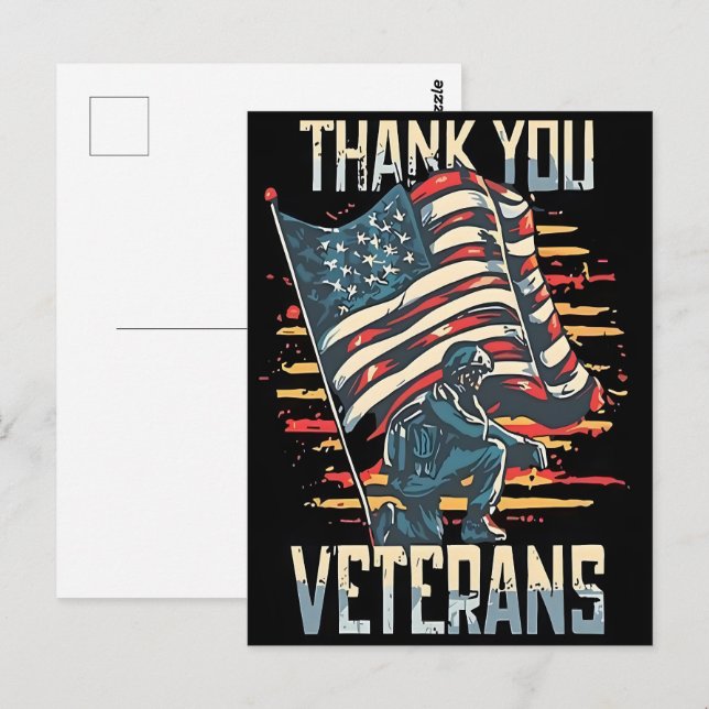 Carte Postale La liberté n'est pas gratuite — Remerciez un vétér (Devant / Derrière)