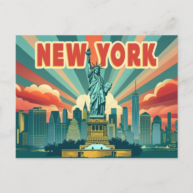 Carte Postale La Liberté vous dit bonjour : New York City (Devant)