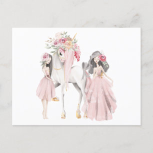 Carte Postale La licorne et les filles