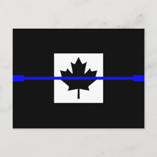 Carte Postale La Ligne Bleue Mince Symbolique sur le drapeau can