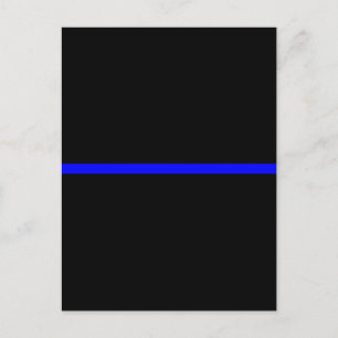 Carte Postale La Ligne Bleue Mince Symbolique sur Noir Solide