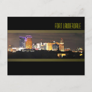Carte Postale La ligne d'horizon de Fort Lauderdale la nuit