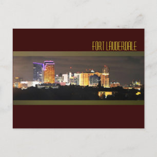 Carte Postale La ligne d'horizon de Fort Lauderdale la nuit