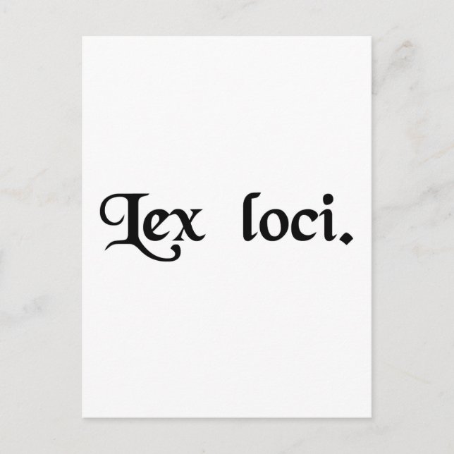 Carte Postale La loi du lieu. (Devant)