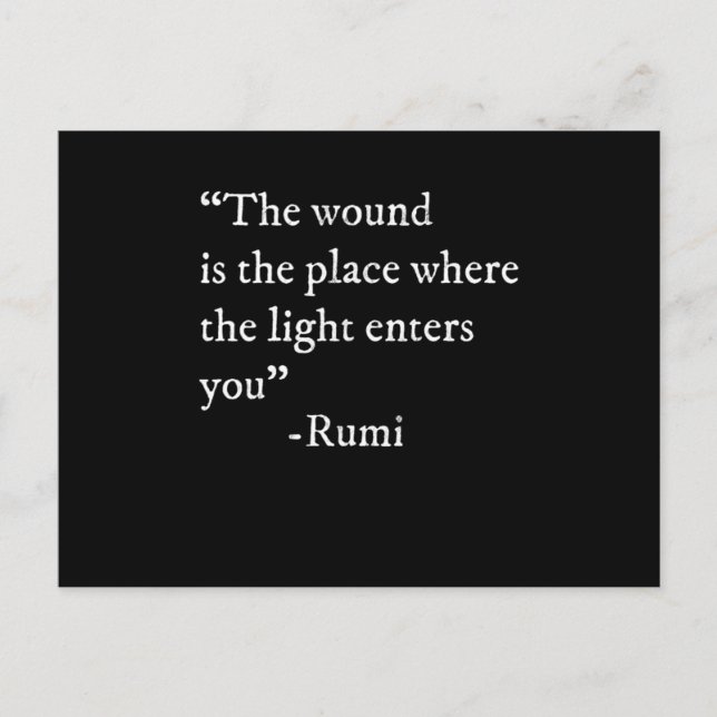 Carte Postale La Lumière Entre La Citation Rumi Imprimer (Devant)