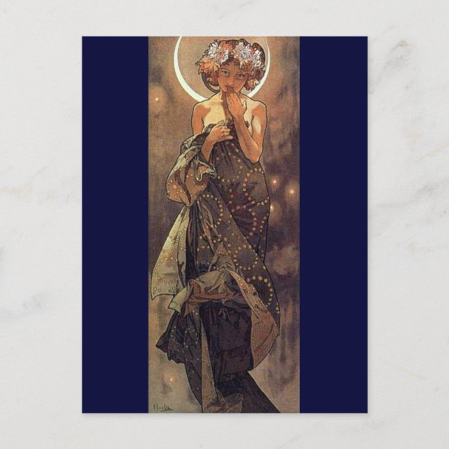 Carte Postale La Lune - Art Nouveau (Devant)