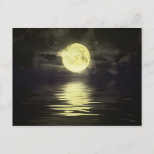 Carte Postale La Lune réfléchissant sur l'eau