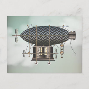 Carte Postale La machine volante Petite Noir Steampunk