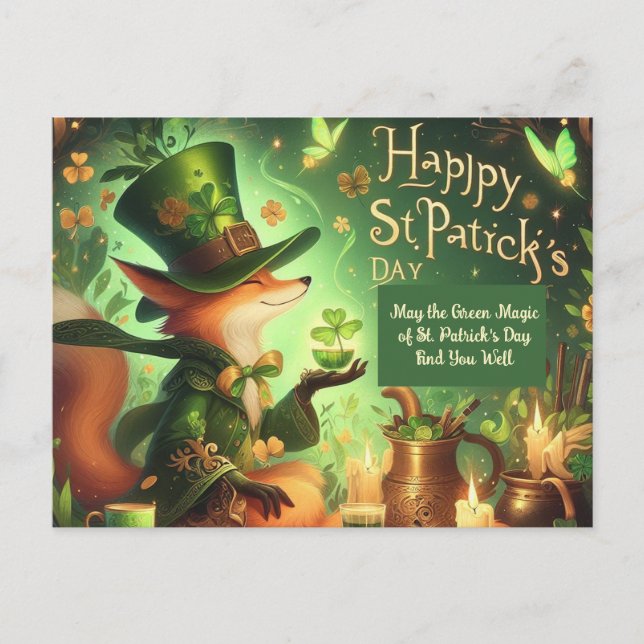 Carte Postale La magie verte de la Saint Patrick Trouvez-vous bi (Devant)