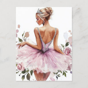 Carte Postale La Magnifique Aquarell Ballerina dans le Tutu